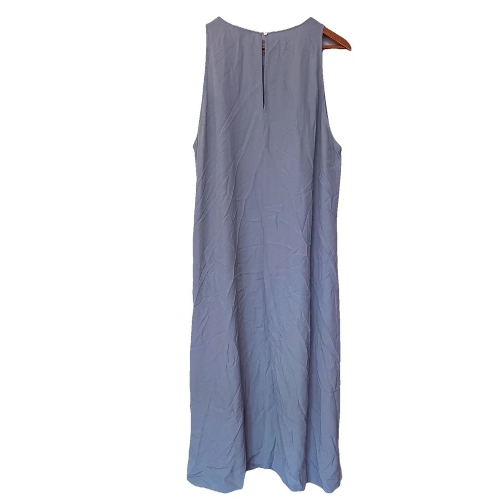 Eileen Fisher Dress Womens Medium Blue Maxi Sleeveless Lightweight Viscose USA - Picture 4 of 7